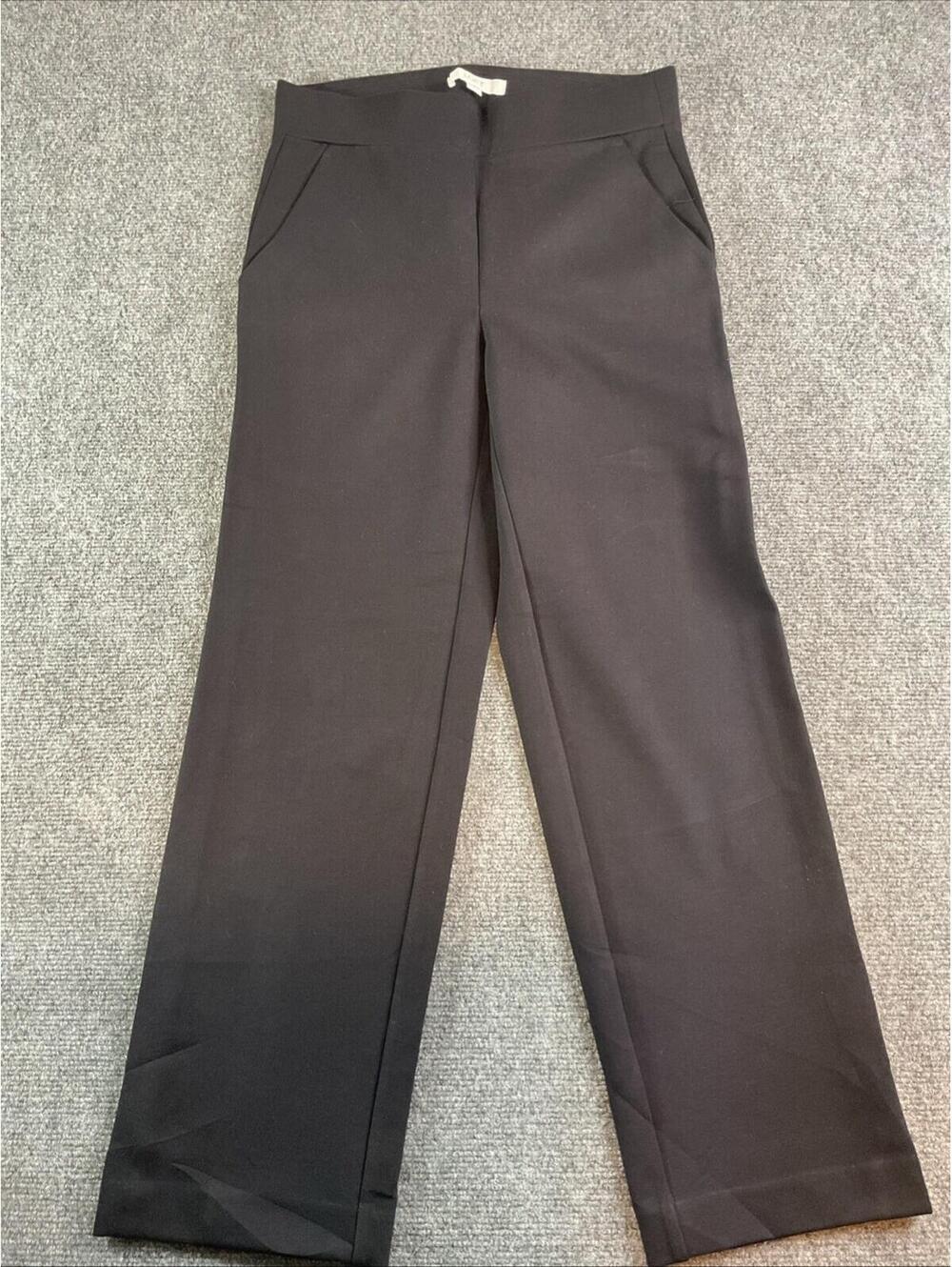 LOFT Womens Black Pull On Straight Leg Dress Pants Stretch  Size S